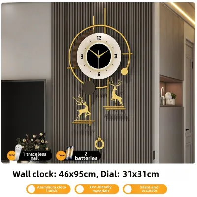 JIUJIUDA | Modern Minimalist Wall Clock Luxury Easy-to-install Decorative Timepiece