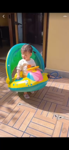 BERGARANSI Summer Sea Pelampung Renang anak Bayi Kolam Ring Floating with Canopy - M-1