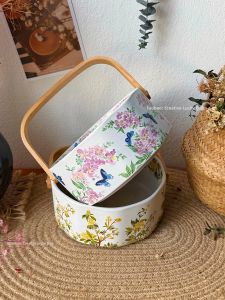 Vintage Green Osmanthus Ceramic Aesthetic Home Living Fruit Basket