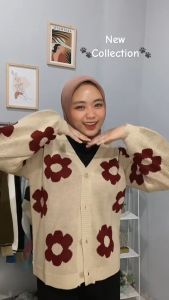 Melly Cardigan Rajut Wanita Oversize Jumbo Lengan Panjang Terbaru Korean Style
