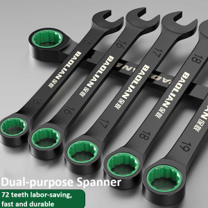 6-19MM Open-end Spanner Dual-purpose Wrench Plum Blossom Ratchet Spanner Combination Wrench Mechanical Equipment Car Repair Tool