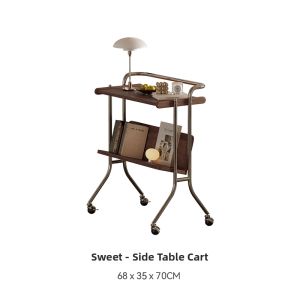 Tide leader | Vintage Walnut Side Table Trolley