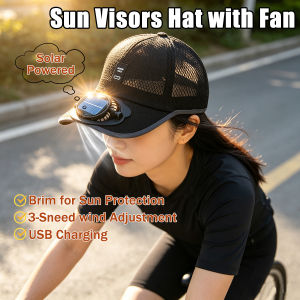 Sun Visors Hat with Fan Solar Powered Fan Hat USB Charging Breathable Hat Outdoor Sports Cycling