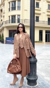 [Voucher 15% MOV 199K cap 100K  Set áo blazer kèm gile HeraDG thiết kế cổ 2 ve  hai hàng cúc hiện đại chất dạ cao cấp WSTBC2065