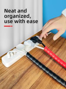 Cable Protection Cover Power Data Network Cable Cat Bite Proof Sorting Storage Beautifying Plastic Coiling Tool Household Organizer