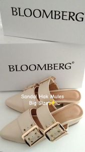 Leora Veddira - Bloomberg - Sandal Hak Mules Big Size Jumbo - Hak 3 cm - BIG SIZE JUMBO - BS Heel Gesper - SANDAL BIG SIZE JUMBO - Sepatu Big Size Jumbo - Sandal Big Size Jumbo Wanita - Sendal Dewasa Perempuan