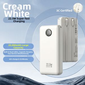 deli | Cable Included Thin Mini Fast Charging Power Bank 20000mAh