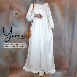 YUNNA Dress by NONA Gamis Polos Rayon Twill Premium Dewasa & Remaja