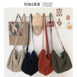 Ready COD Slingbag Tas Terbaru  Selempang Bahu Kanvas Wanita Korea Import Pria Remaja Polos Tas Bakpao Selempang Tas nilon canvas kapasitas besar wanita tas bahu warna solid Casual Sling Bag tas hanging wallet wanita Sekolah