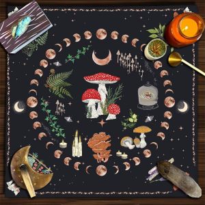 VIKAMA Pagan Sabbats Tarot Altar Vải Bánh Xe Của Năm Pha Mặt Trăng Phù Thủy Bói Toán Thảm Phong Cách Hiện Đại Nghi Lễ Khăn Trải Bàn Polyester Có Thể Giặt Bằng Máy