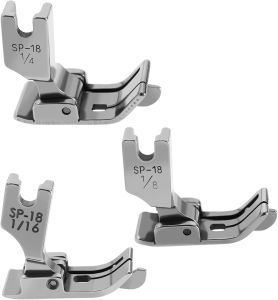 3ชิ้นบานพับยกเท้าขวาพร้อมตัวนำสำหรับการเย็บบนขนาด1/4 1/8 1/16นิ้วสำหรับเครื่องเย็บผ้าอุตสาหกรรม