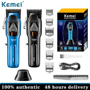 Kemei động cơ đồng 9000rpm điện thợ cắt tóc không dây có thể sạc lại chuyên nghiệp tóc Clipper KM-1763 Tông đơ cắt tóc tốt nhất cho salon