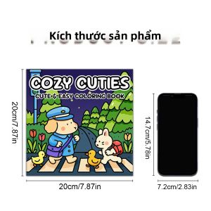 Sách Tô Màu Dành Cho Người Lớn COZY CUTIES - Sách Vẽ Dễ Dàng Với Các Mẫu Dễ Thương Món Quà Lý Tưởng Cho Tiệc Tùng & Sinh Nhật Tranh Vẽ Graffiti Để Thư Giãn