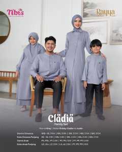 [BISA COD] SARIMBIT NIBRAS 2026 / SARIMBIT CLADIA GREY / BAJU LEBARAN SERAGAM KELUARGA / GAMIS NIBRAS CLADIA GREY