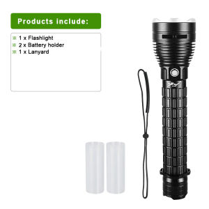 2026 Powerful LED Diving Flashlight Bright Rechargeable 2*18650/26650 Battery Torch Lights Camping Fishing Underwater Lantern