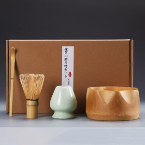 Japanese Tea Sets Traditional Matcha Gift Set Bamboo Matcha Whisk Spoon Ceramic Matcha Bowl Whisk Holder