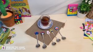 Sendok Karakter Anak Kartun Lucu Tea Spoon Mini Teh Kopi Sendok Takar Stainless Steel Anti Karat