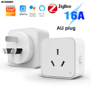 SIXWGH | Tuya Zigbee3.0 AU Standard Smart Plug Timer Socket with Energy Monitoring Support Smart Life App Works with Alexa & Google