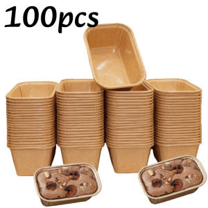 Chống Dầu Bìa Cứng Nướng Bánh Hình Chữ Nhật Hộp Bánh Mì Có Rãnh Tiệc Cưới Bánh Trang Trí Hộp 50/100 Chiếc Làm Bánh Phụ Kiện