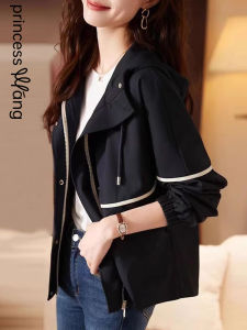 WANGGONGZHU | Casual Loose Womens Windbreaker Jacket Spring Autumn New Style Small Size Trendy Short Length Versatile Commute Windproof Coat