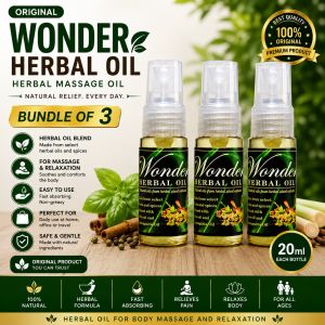 PACKAGE 3 3 PCS Wonder Massage Oil - Natural Herbal Extracts with Olive Oil and Sampaguita Oil for Soothing and Relaxing Body Care - Organic Comfort Organic Body Care Therapy