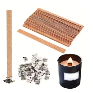 10/30pcs Wooden Candle Wick Set With Clip Base Smokeless Candle Wicks for DIY Paraffin Candle Jar Making Candle Making Supplies