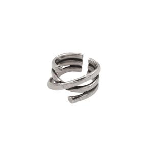 Retro Simple Twisted Open Ring for Women Korean Style Crossed Finger Ring Personality Index Ring Trendy Alloy Material