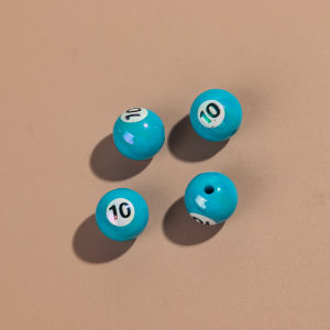 20pcs Iridescent Acrylic 16mm Round Digital Billiards Loose Bead for DIY Bracelet Necklace Keychain Jewelry Making Accessories