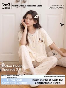 MiiOW | Breathable Comfort Pajama Set Short Sleeve Long Pants with Padding