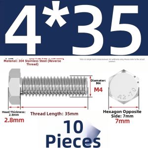 TIANZHUOJINSHU | Reverse Thread Left Hand Screw 304 Stainless Steel