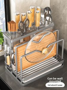B&W | Kitchen Multifunction Utensil Holder Storage Rack