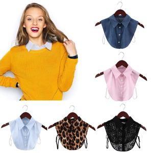 ZYJC Vintage Women Men Lace Black/White Leopard Grain Cowboy Classic Cotton Clothes Accessories Blouse False Collar Shirt Fake Collar