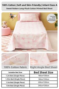 Mercury | Anti-bacterial Soft Cotton Bed Sheet for Girls Single