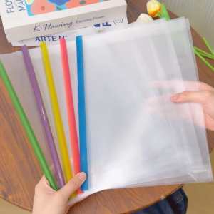 30Pcs Transparent Book Cover Waterproof Book Film Clear Report Cover with Sliding Bar Plastic Binder Paper Protector