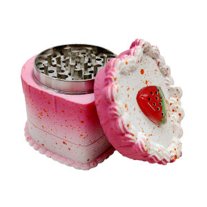 Heart Shaped Herb Grinder Spice Mill Strawberry Cake Style Lady Metal Grinder