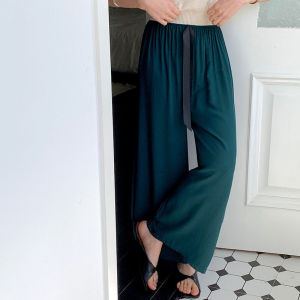 Summer Pure Color Cotton Silk Pajama Pants Thin Loose Pants New Arrival Elastic Waist Leisure Pajamas Pants Womens Outwear Walking Pants