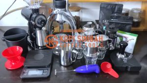 Paket Usaha KEDAI KOPI MANUAL BREW 2 Espresso Coffee Maker ROK Presso Stainless Alat Seduh Pembuat Espreso Coffee Maker Rokpresso New GC SS 2022 With Grinder KS 500N