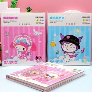 Buku mewarna cat air kanak-kanak Sanrio buku lukisan pewarna pepejal dilengkapi dengan cat doodle Freehand diy drawing