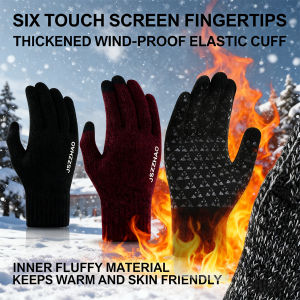Winter Gloves for Men Women Touch Screen Gloves Upgraded Thicken Anti-Slip Silicone Gel Thermal Soft Knit Lining