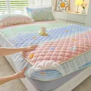 Floral Edge Anti-Slip Thickened Winter Bed Cover
