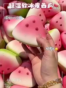 Schylling | Hot stress relief toy Funny Squishy snowskin Watermelon Fidget Toy stress relief Slow Rising Fruit Pinch Squeeze Prop gift