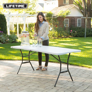 Portable Folding Table Lifetime Leifotai Office Dining Table Calligraphy Desk Modern Simplicity Metal Frame Plastic Surface