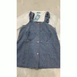 (LOLI-JKT) BS-372 JUMPSUIT ANAK JEANS TEBAL INER LENGAN GLITER SIZE 100-140