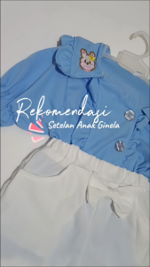 Setelan Ginela Bunny Bordir / Oneset Anak Perempuan Model Korean