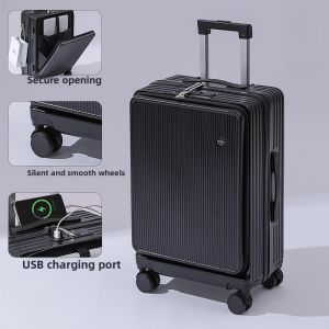 Womens 20 Inch Check-In Suitcase Fashionable High Value Durable Travel Bag 24 Inch Pull Rod Quiet Wheel Hard Shell Bag