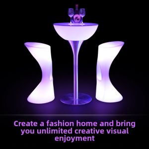 Promotion LED Outdoor Luminous Furniture KTV High Bar Table Coffee Table Bar Counter Club Internet Celebrity Cocktail Table and Chair Combination