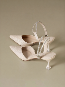 Josiny | Champagne Gold Pointed Toe Stiletto High Heel Women Shoes
