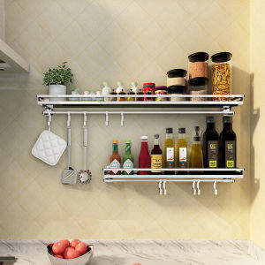 No-Drill Wall Mounting Spice Rack Storage Shelf