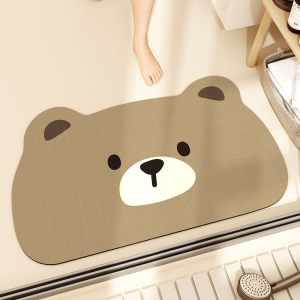 VIKAMA Cartoon-shaped Exotic Bathroom Floor Mat Bathroom Water Absorbing Anti-slip Door Mat Childrens Carpet Home Decoration