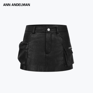 ANN ANDELMAN | Black Unique Design Asymmetric Pocket Short Skirt